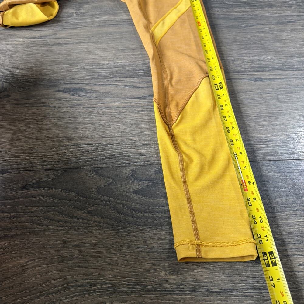 Lululemon Color Block Leggings Size 6 Yellow Gold Running Yoga Athletic Gym - Picture 9 of 9